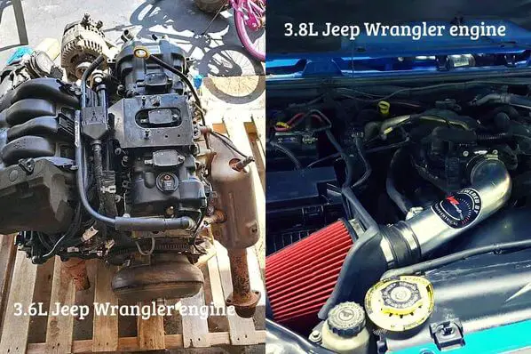 What is the difference between the 3.8L and 3.6L Jeep Wrangler engines